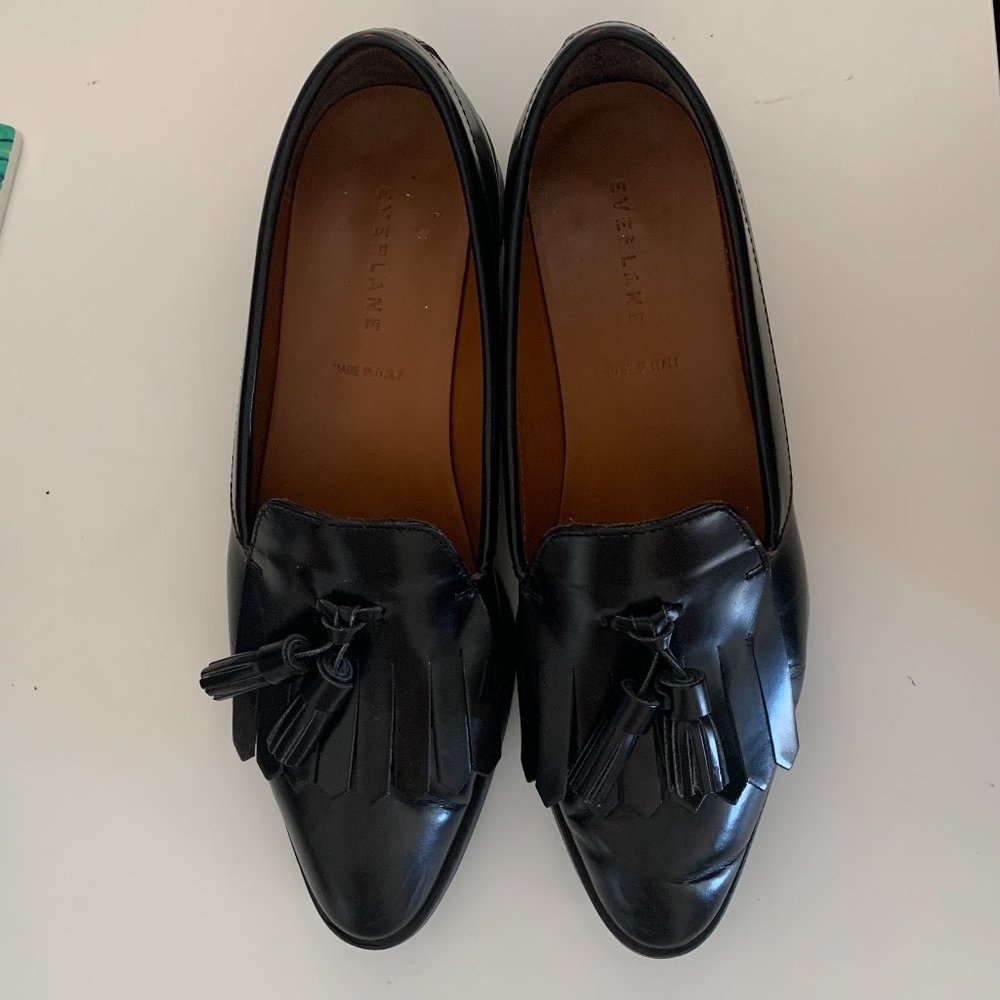 Everlane The Modern Tassel Loafer, Made in Italy, 100% Leather, Size 8.5